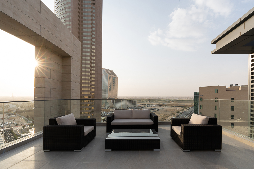 Adyah Residence rooftop terrace seating area